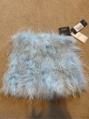 NWT Club L London Powder Blue Feather Mini Skirt